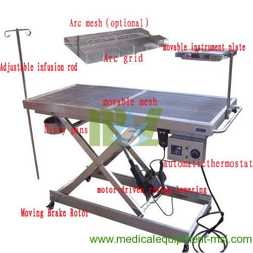 mesa de operaciones para animales