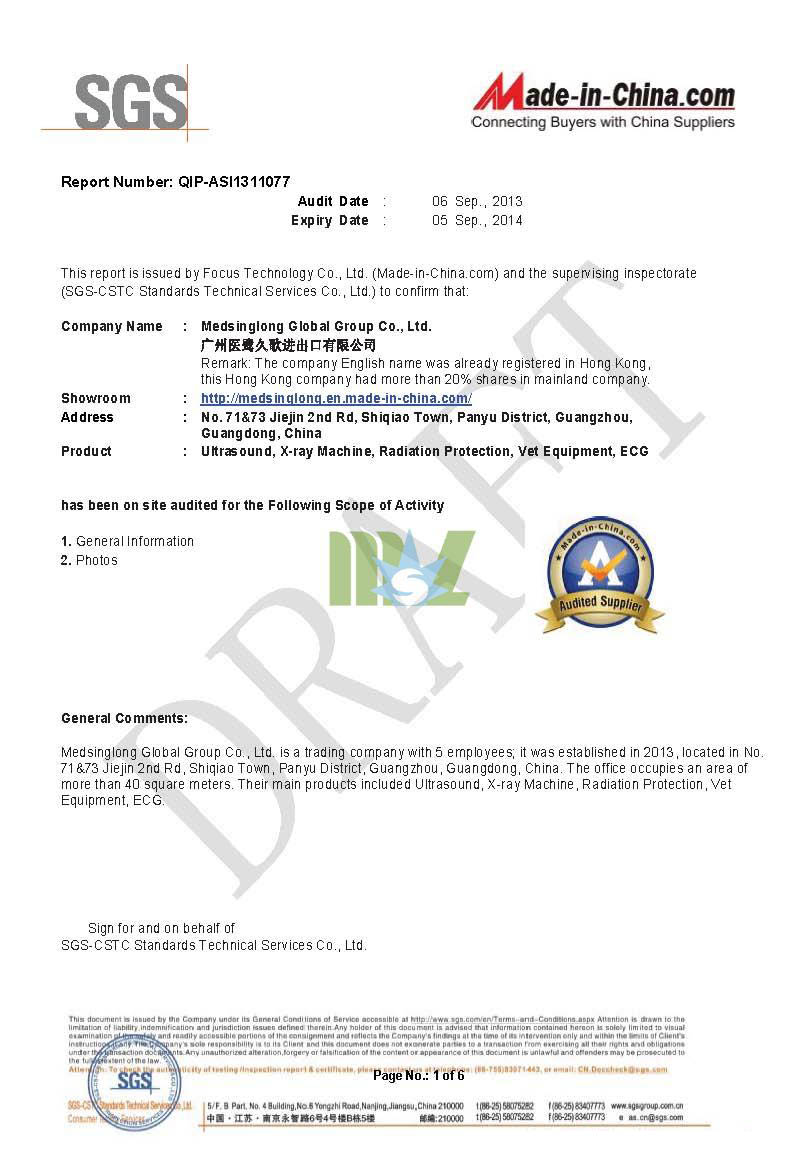 Certificado SGS