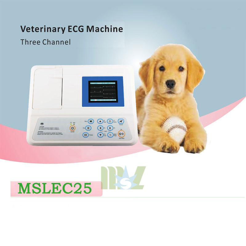 three channel veterinary ecg machine MSLEC25