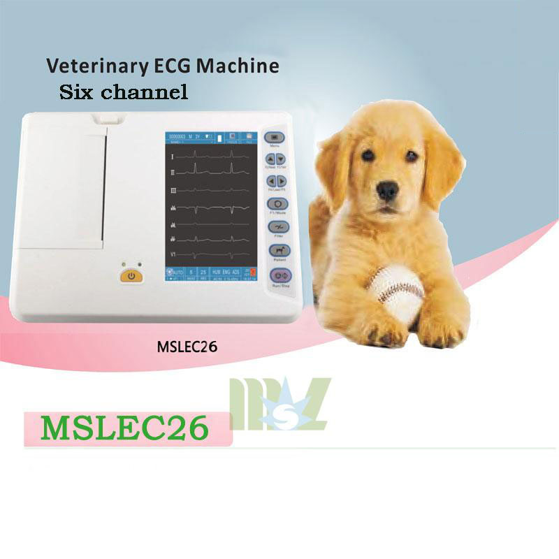 Portable 6-lead channel veterinary ecg machine MSLEC26
